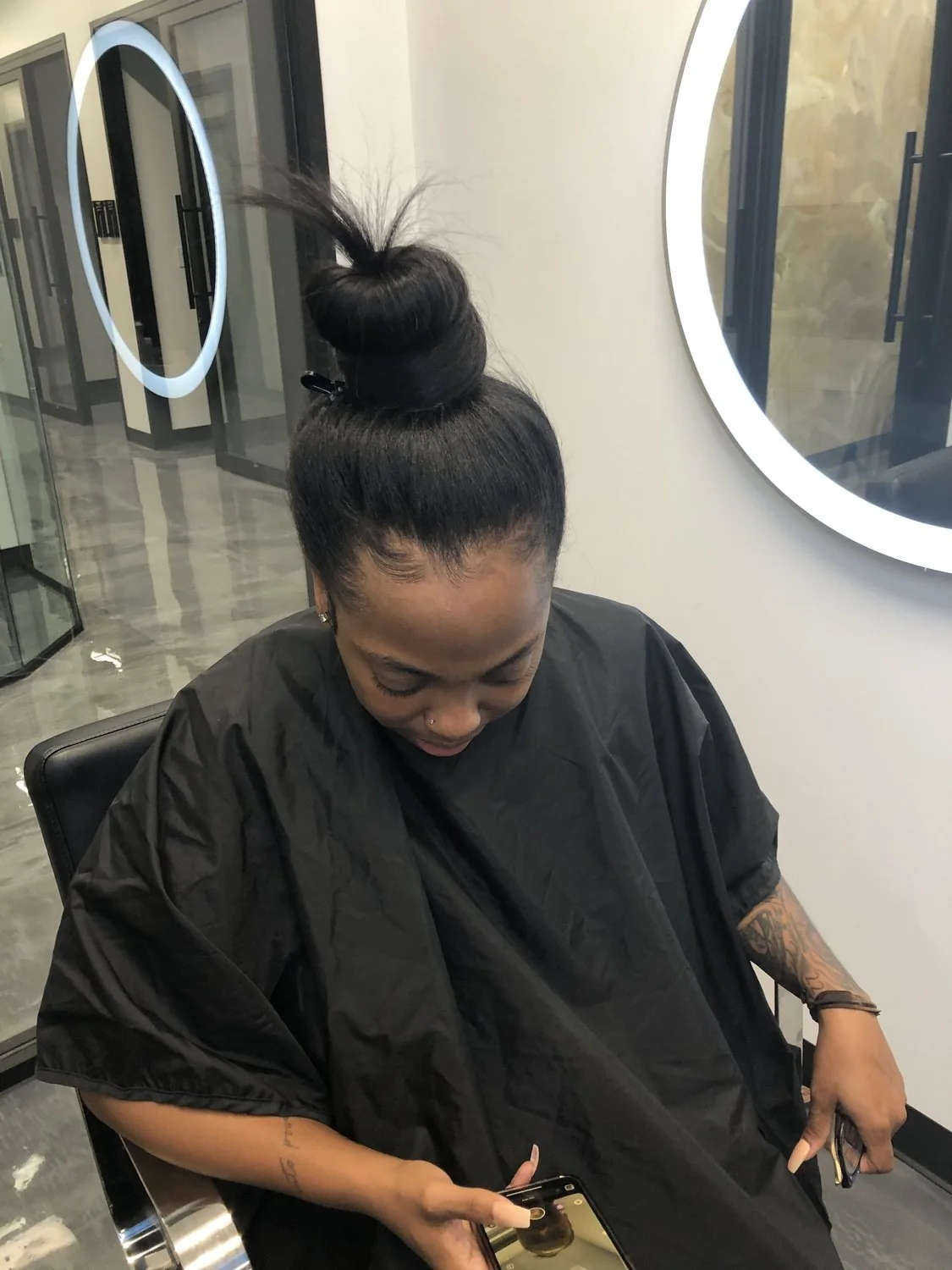Microlink extensions installed for natural textured hair at Healthy Hair Care First in Arlington, Texas.